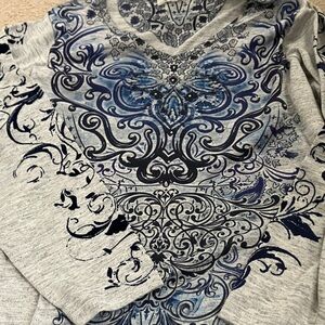 Lovely blue print top